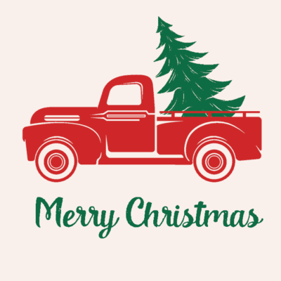 CHRISTMAS TRUCK - EUROSCRUBBY DISHCLOTH